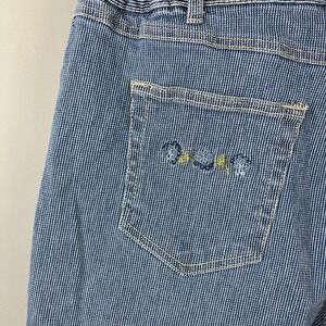 Vintage Sag Harbor Sport‎ Denim Jeans Womens 14 Blue Stripe Embroidered Pockets